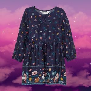 H&M Dark Floral Crêped Dress